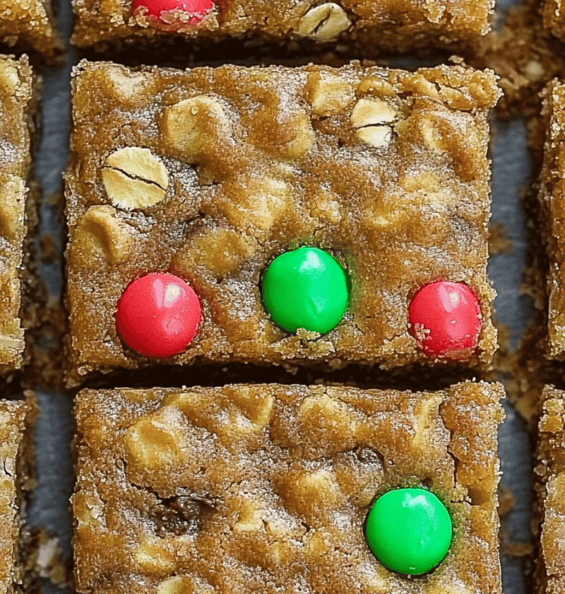 Christmas Oatmeal Cookie Bars