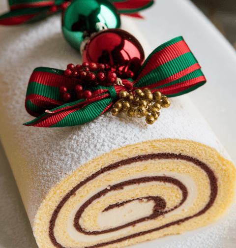 Christmas Vanilla Roll Cake