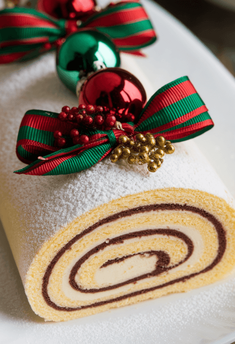 Christmas Vanilla Roll Cake