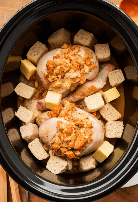 Crockpot Chicken Stuffing