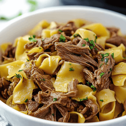 Crockpot Mississippi Beef And Noodles