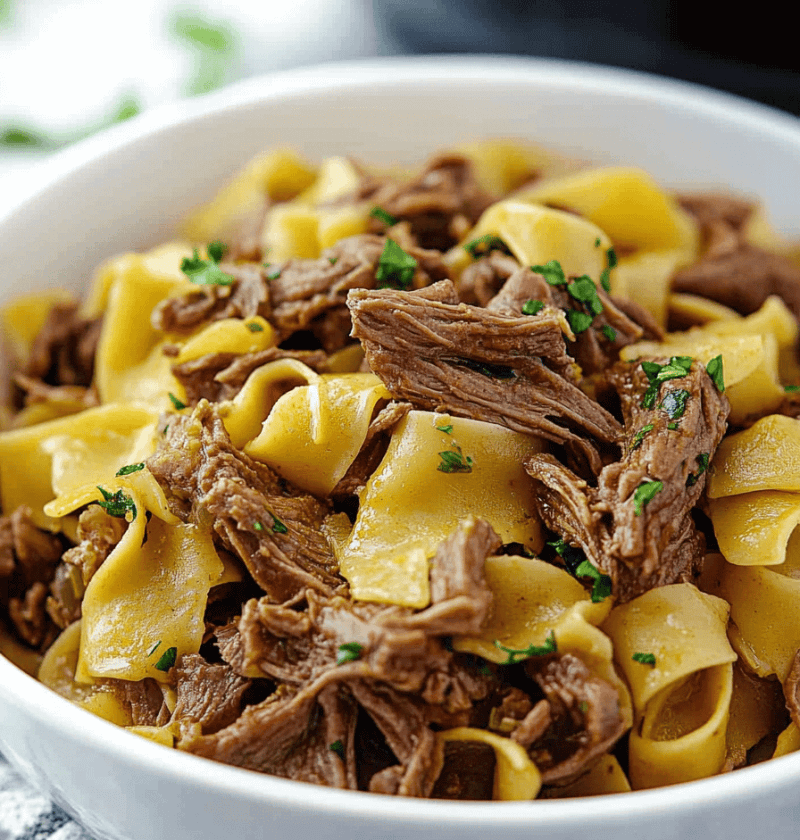 Crockpot Mississippi Beef And Noodles