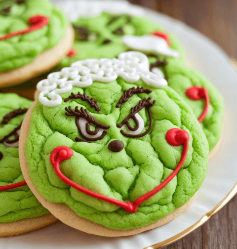Grinch Crinkle Cookies