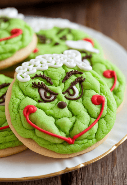 Grinch Crinkle Cookies