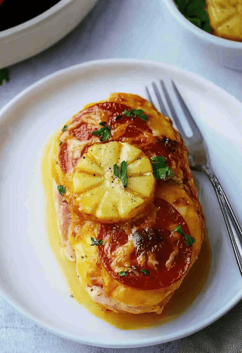 Hawaiian Pizza Stuffed Chicken