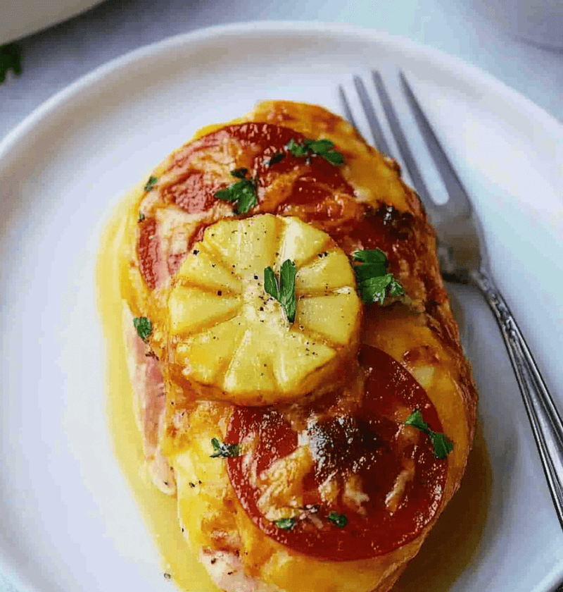 Hawaiian Pizza Stuffed Chicken
