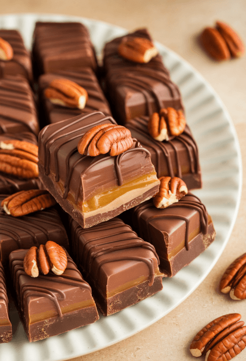 Homemade Turtle Candy With Pecans And Caramel