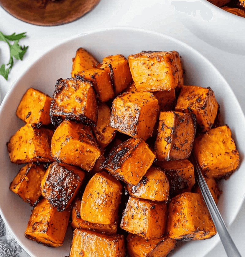 Honey Cinnamon Roasted Sweet Potatoes