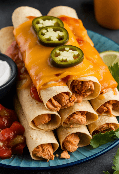 Jalapeno Popper Chicken Taquitos