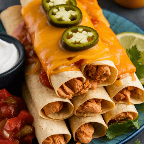 Jalapeno Popper Chicken Taquitos