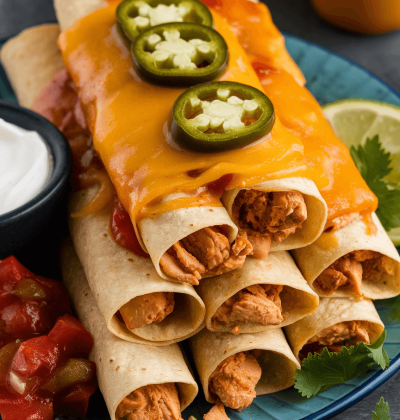 Jalapeno Popper Chicken Taquitos