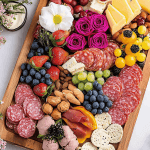 Mothers Day Charcuterie Board With Salami Roses