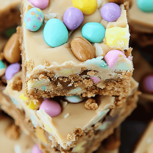 No Bake Easter Peanut Butter Bars