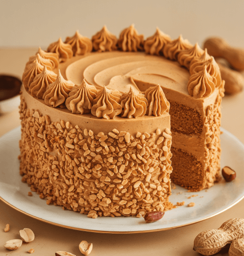 Peanut Butter Cake With Peanut Butter Frosting