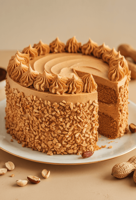 Peanut Butter Cake With Peanut Butter Frosting