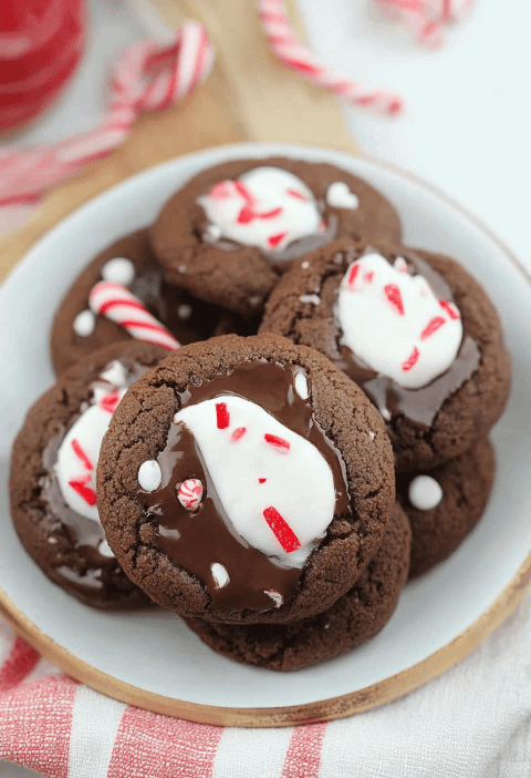 Peppermint Hot Chocolate Cookies