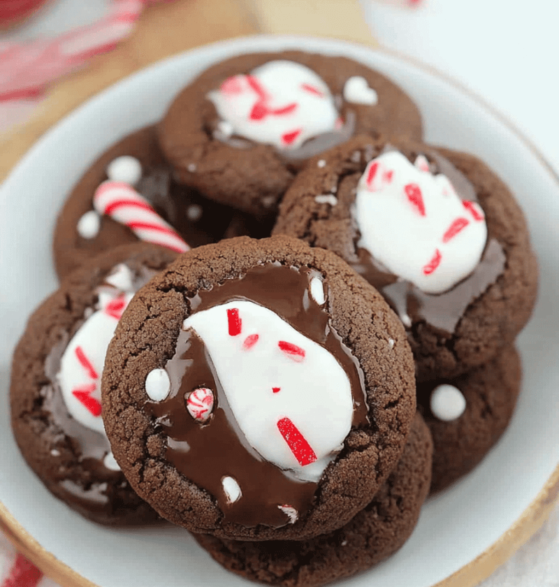 Peppermint Hot Chocolate Cookies