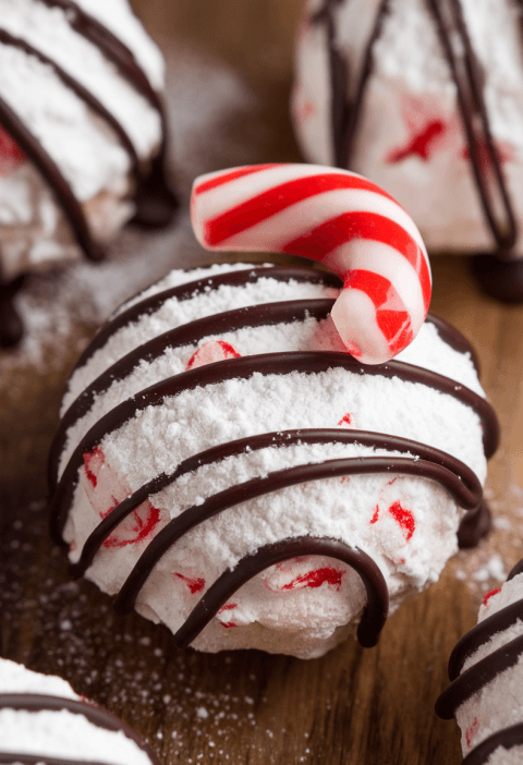 Peppermint Snowball Cookies