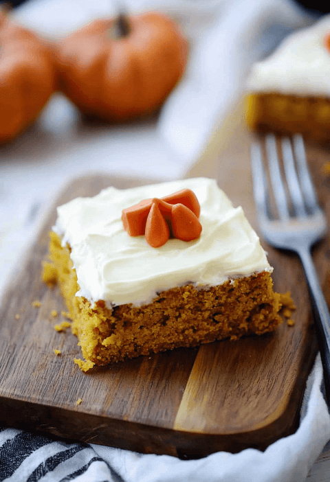 Pumpkin Bars With Cream Cheese Frosting