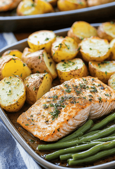 Sheet Pan Salmon With Green Beans Potatoes