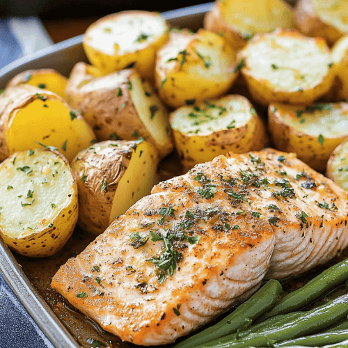 Sheet Pan Salmon With Green Beans Potatoes