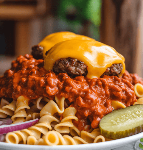 Sloppy Cheeseburger Pasta