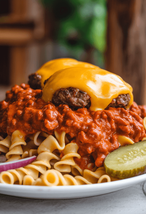 Sloppy Cheeseburger Pasta