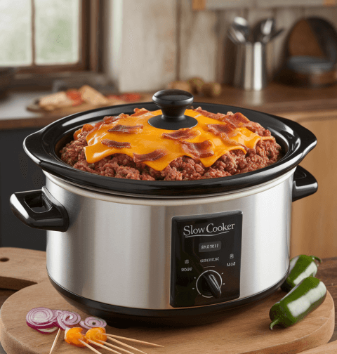 Slow Cooker Bacon Cheeseburger Dip