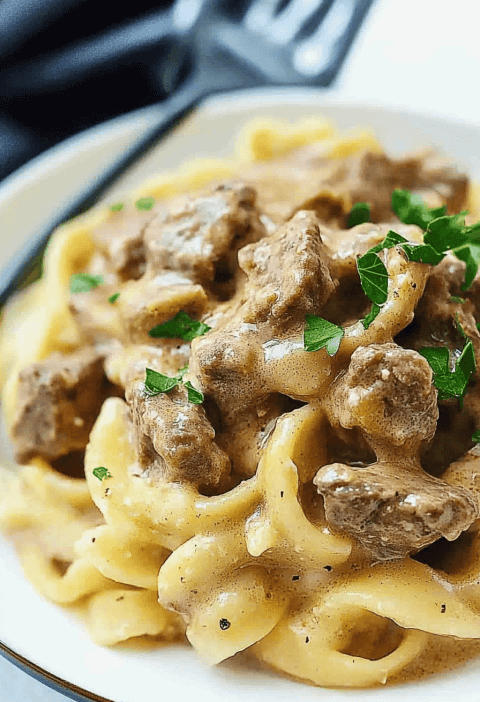Slow Cooker Beef Stroganoff