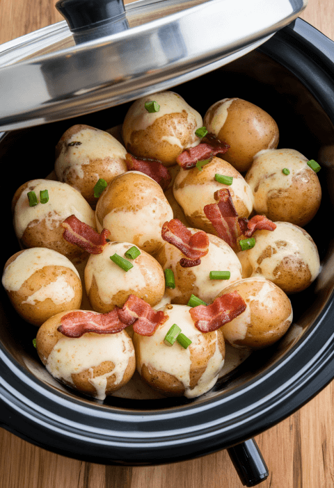 Slow Cooker Cheesy Bacon Ranch Potatoes