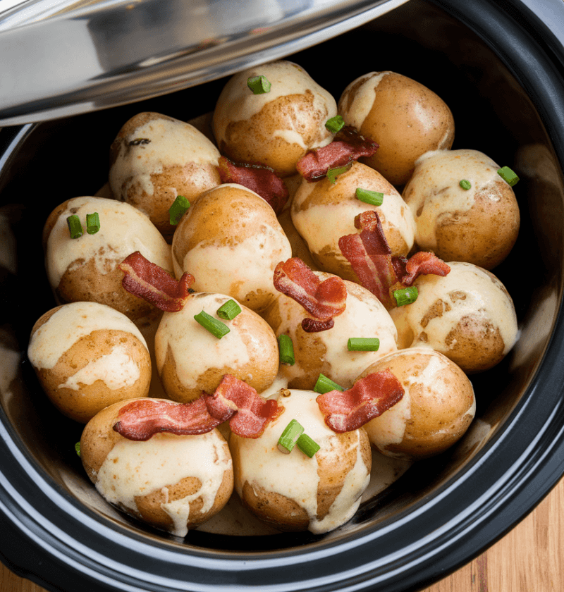 Slow Cooker Cheesy Bacon Ranch Potatoes