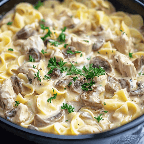 Slow Cooker Chicken Stroganoff