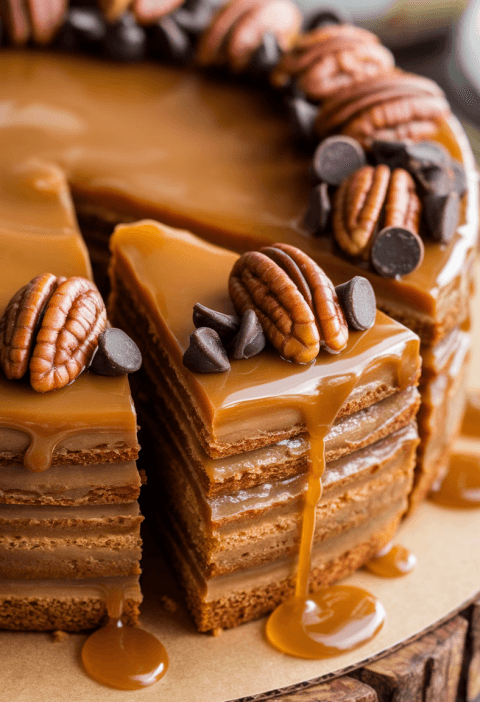 Turtle Caramel Cake