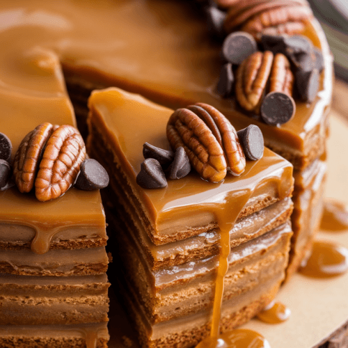 Turtle Caramel Cake