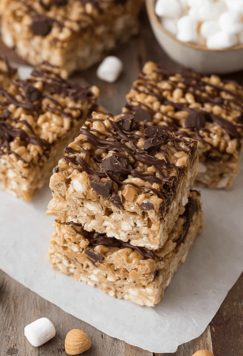 Chocolate Peanut Butter Rice Krispie Treats