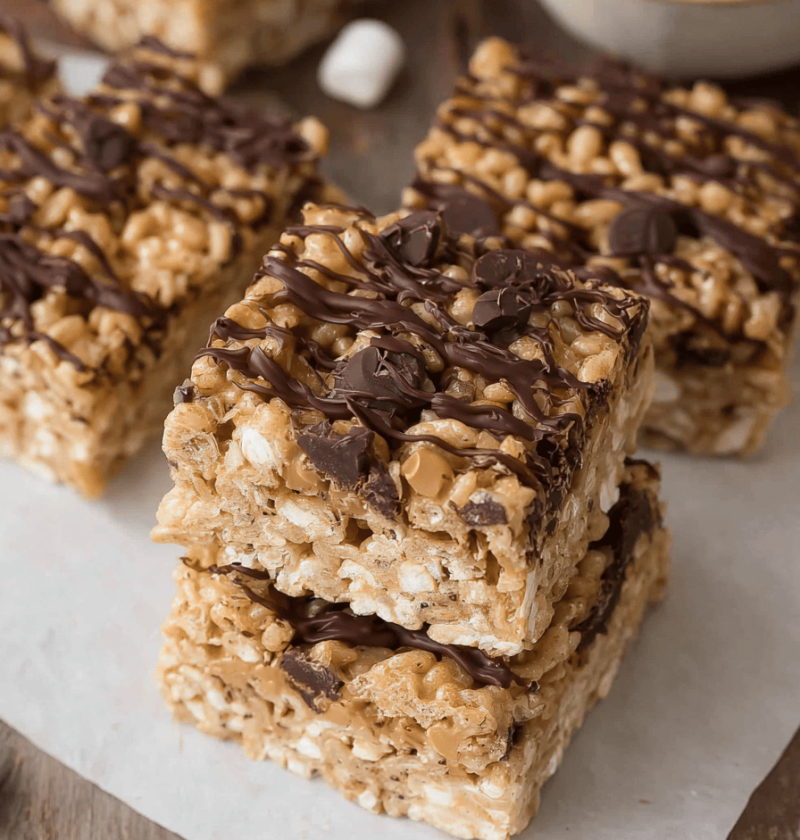Chocolate Peanut Butter Rice Krispie Treats