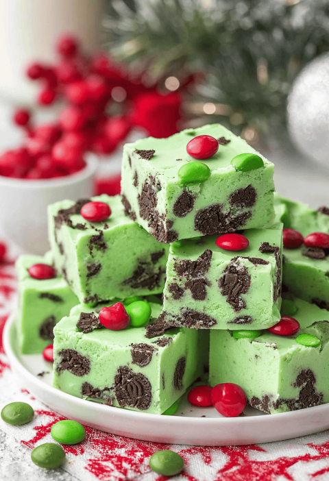 Christmas Mint Oreo Fudge