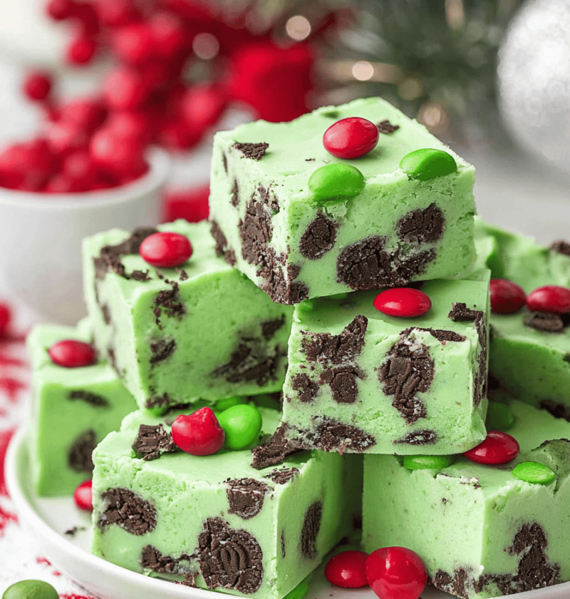 Christmas Mint Oreo Fudge
