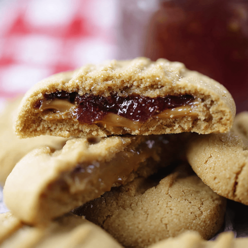 Peanut Butter And Jelly Stuffed Cookies
