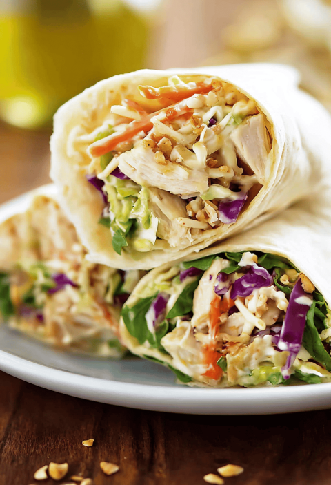 Ramen Chicken Salad Wraps