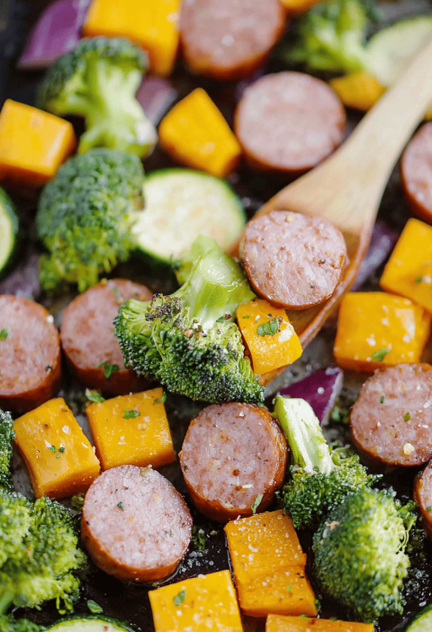 Sheet Pan Sausage And Veggies