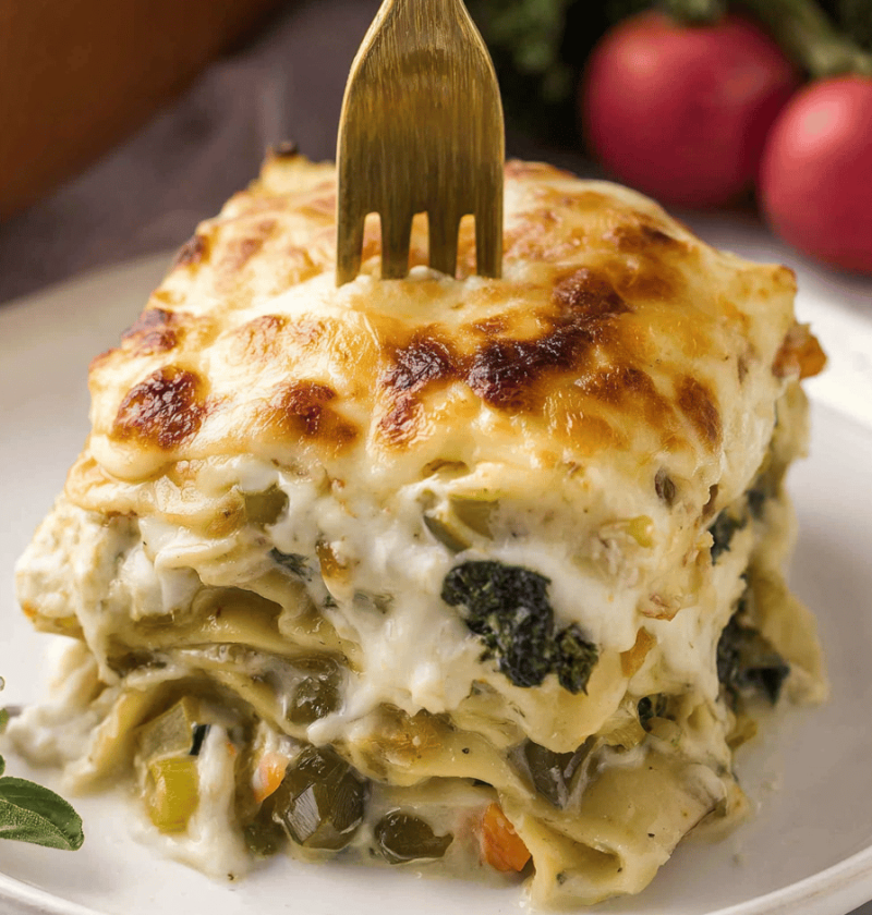 Vegetable Lasagna With White Sauce
