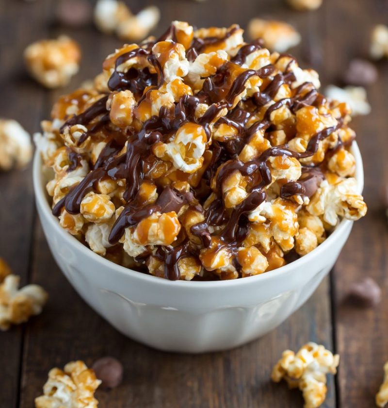 Chocolate Drizzled Caramel Corn Recipe
