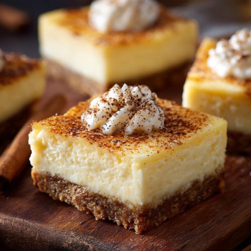 Eggnog Cheesecake Bars Recipe