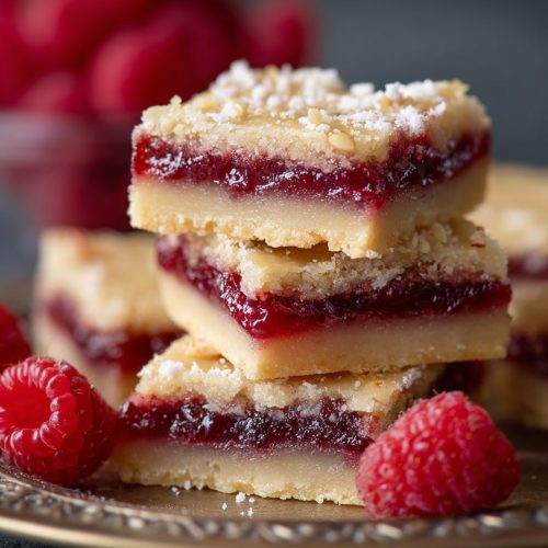 Raspberry Almond Shortbread Bars Recipe