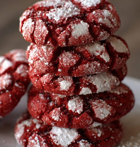 Red Velvet Crinkle Cookies Recipe