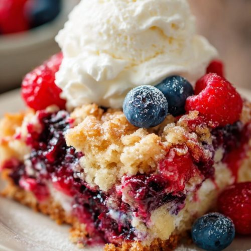 Red White & Blue Dump Cake Recipe