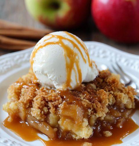 Salted Caramel Apple Dump Cake Recipe