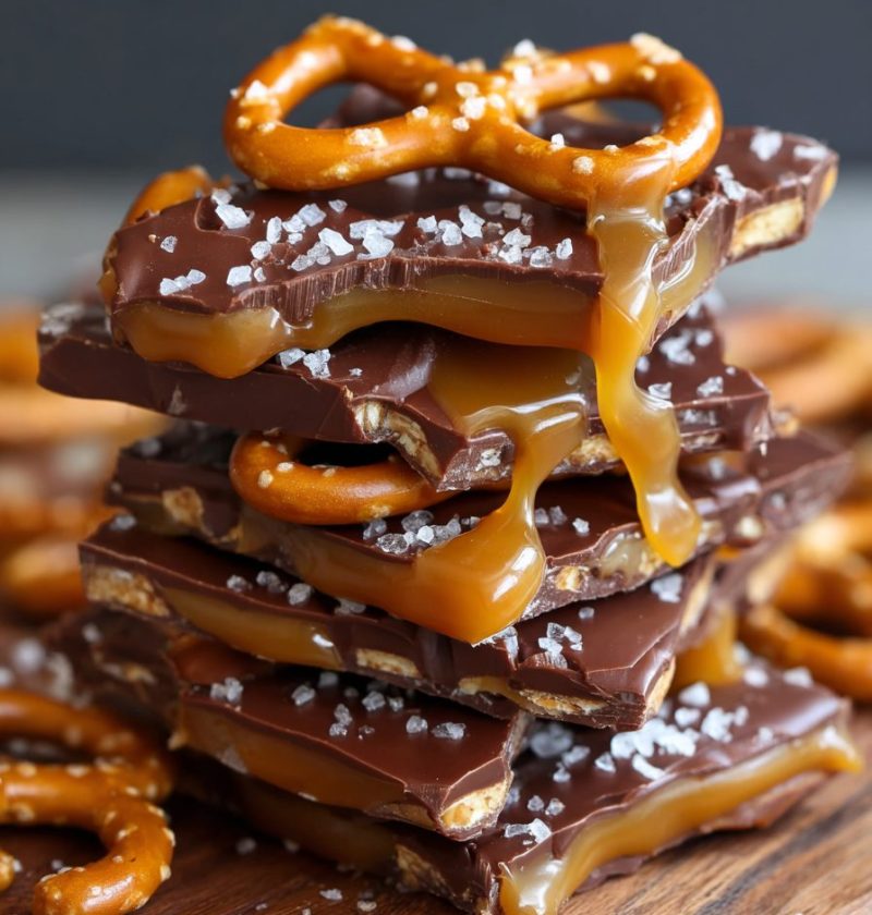 Salted Caramel Pretzel Bark Recipe