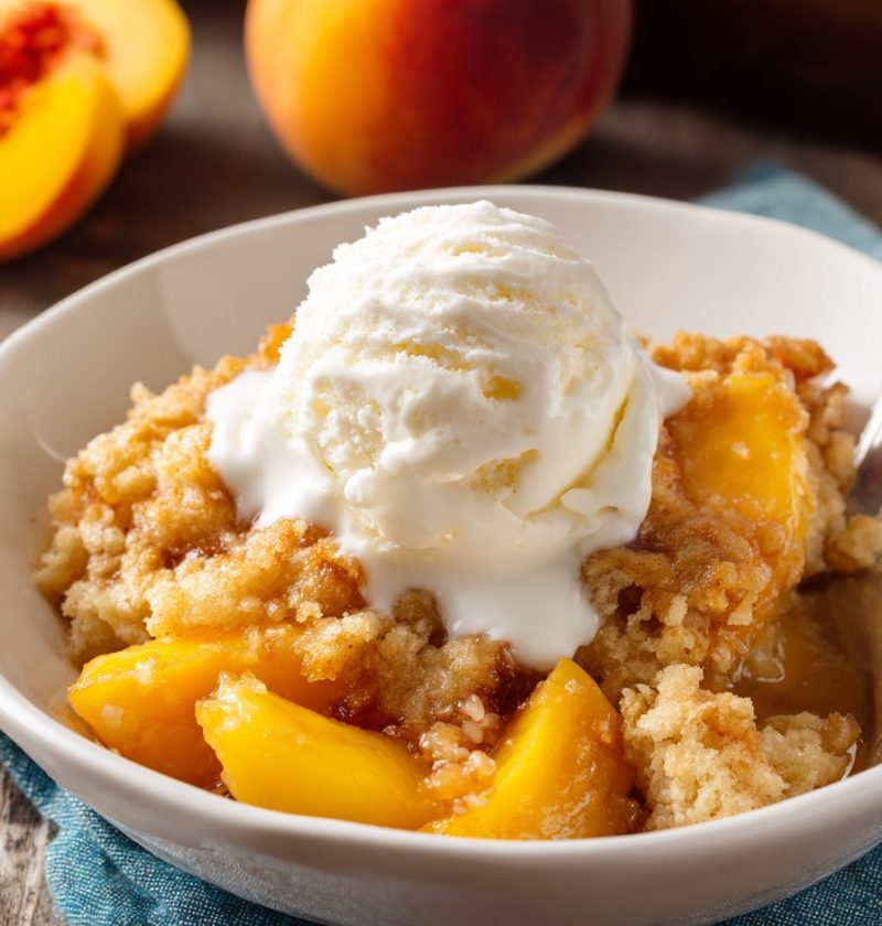 Slow Cooker Peach Cobbler Recipe